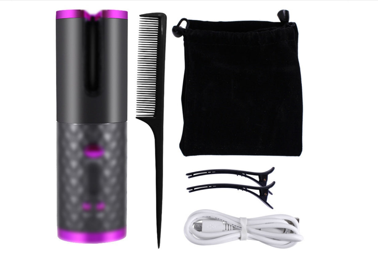 USB Cordless Automatic Hair Curler with LCD Display – Rechargeable