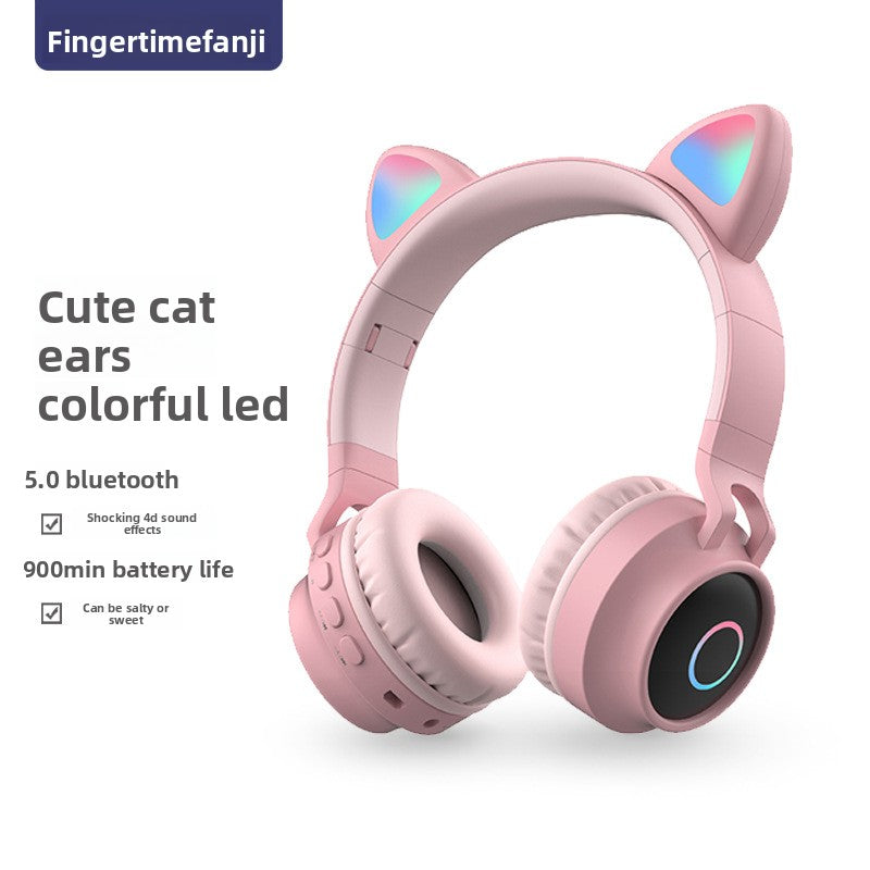 Cat Ear Head-Mounted Bluetooth Headset