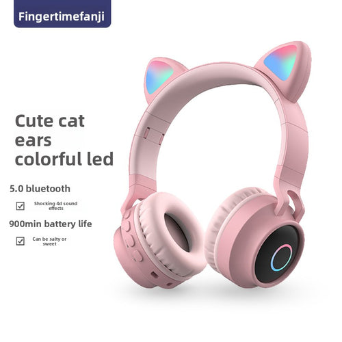 Cat Ear Head-Mounted Bluetooth Headset